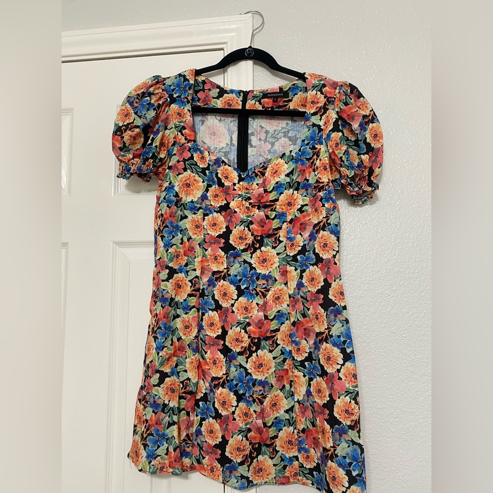 Black Floral Mini Dress